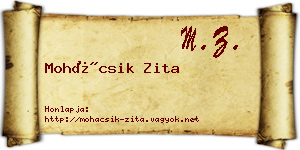 Mohácsik Zita névjegykártya